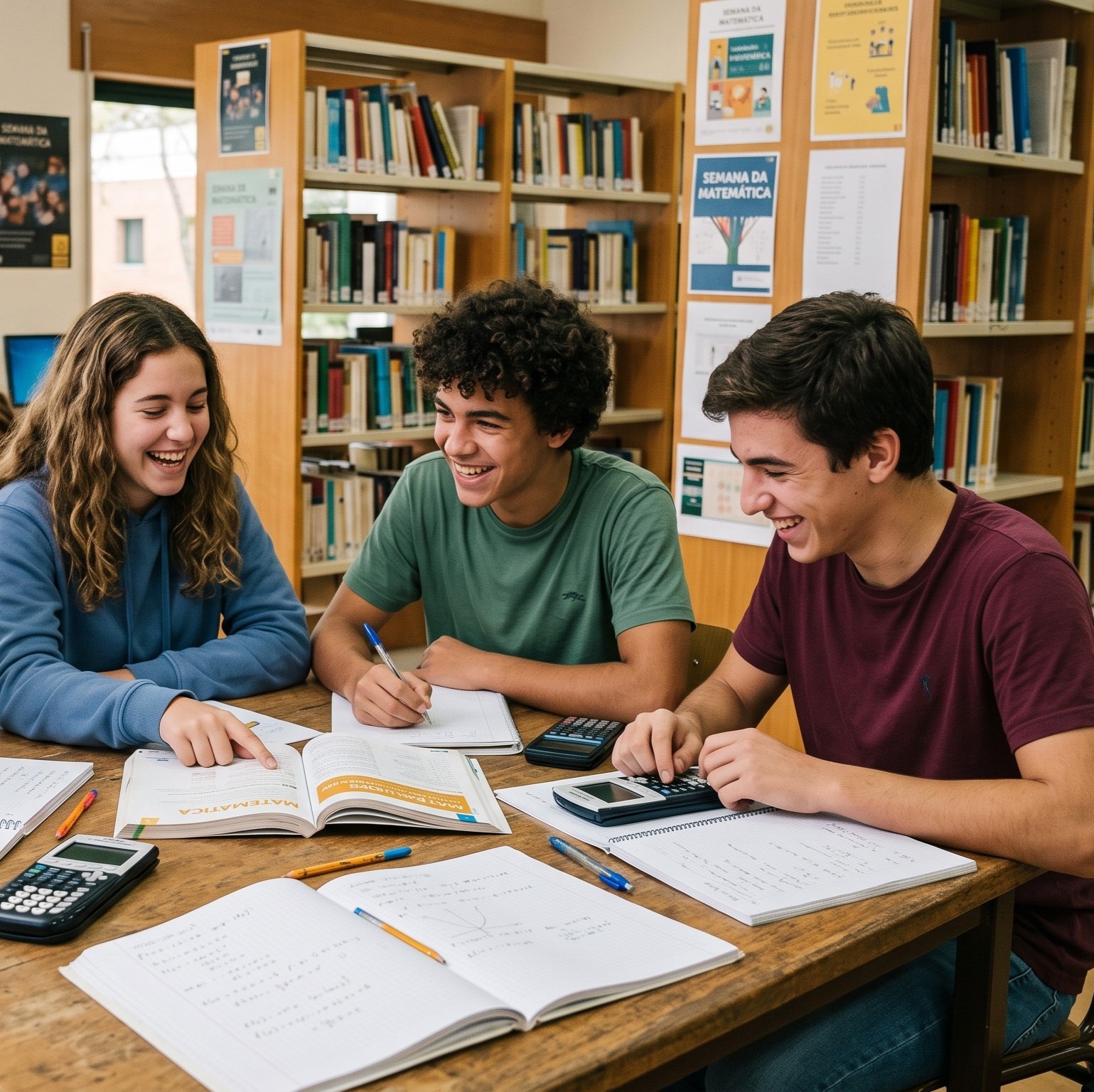 Alunos a estudar